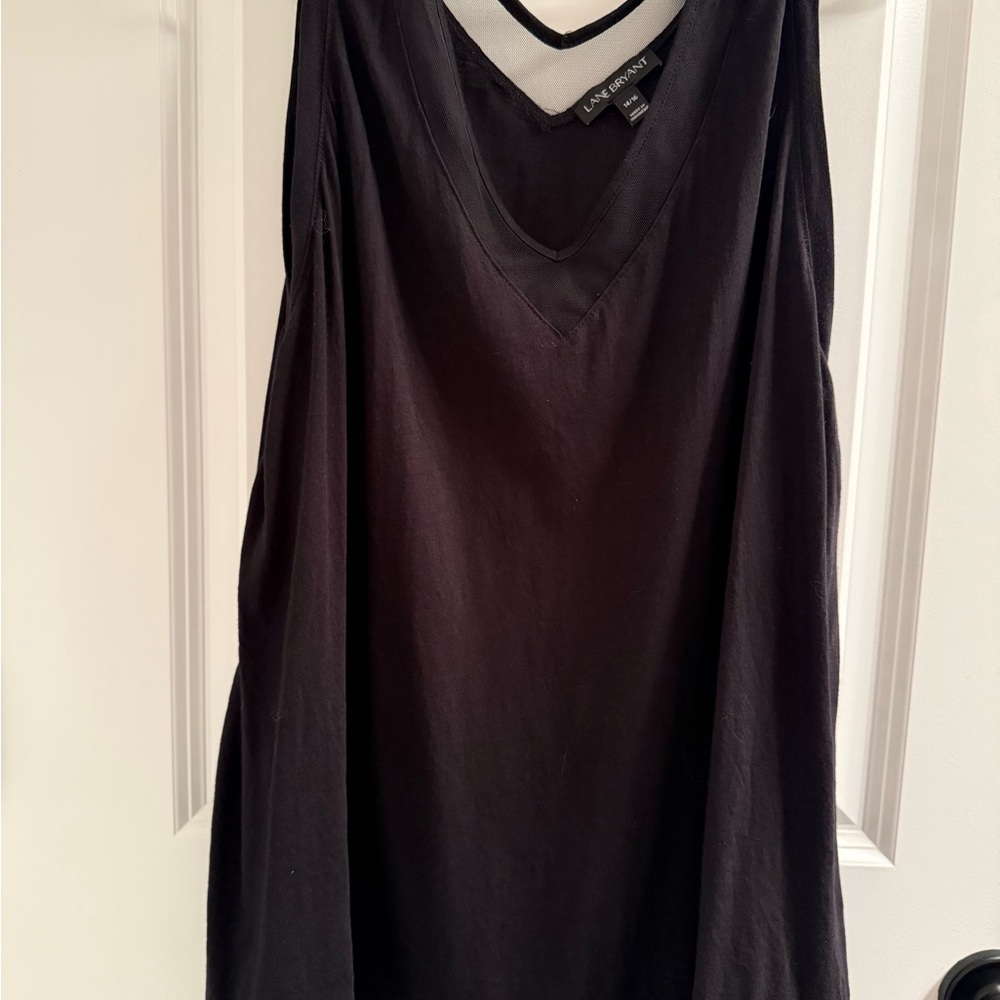 Lane Bryant Black V-Neck Tank Top